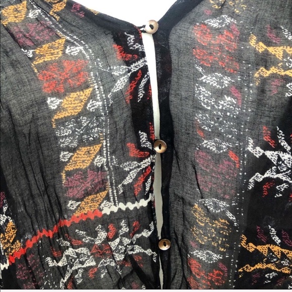 FREE PEOPLE  / sheer boho bell sleeves blouse - Picture 2 of 6